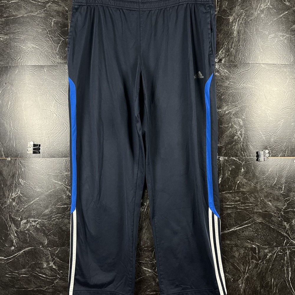 Adidas Men's Navy Striped Hem Sweatpants Fits Large